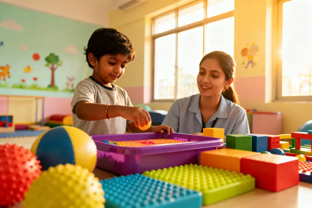 Occupational Therapy session in Chennai helping a child develop sensory skills